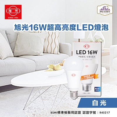 旭光 LED16W 通過CNS國家標準 全週光球泡環保燈泡（白光）10入組-PG CITY