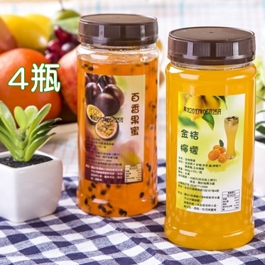 嚴選金桔檸檬/百香果蜜（600g/瓶）-任選4瓶 