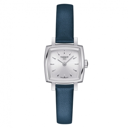 【天梭】TISSOT LOVELY SQUARE 動人心弦手錶 女錶-20mm/銀x藍 T0581091603100-原廠公司貨