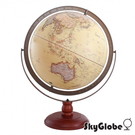 【SkyGlobe】17吋超大古典雙環立體浮雕地球儀