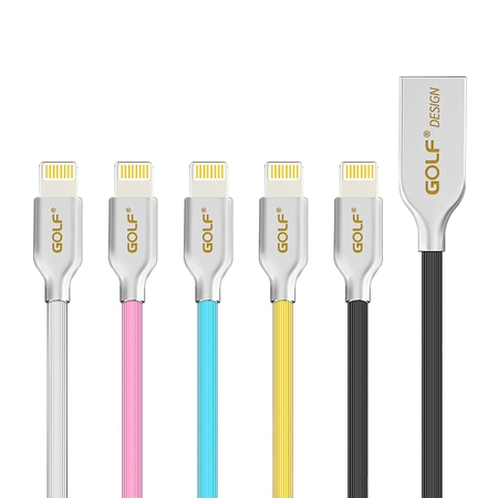 GOLF USB 2.0 轉 Apple 8Pin 鋅合金接頭多彩細線（1M）