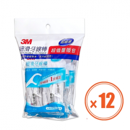3M 牙線棒-單支包 12袋 （1152支） DF02E 