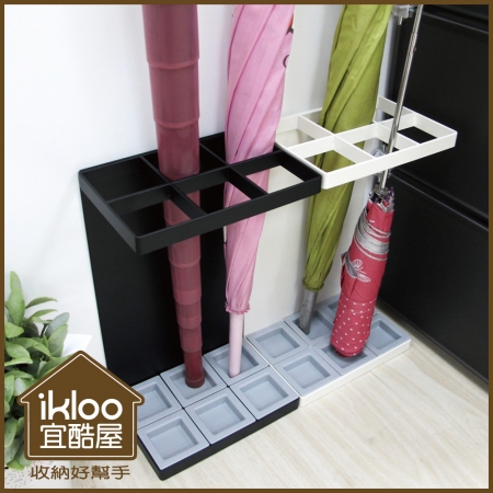 【ikloo】日式簡約傘架-長型6格鐵板