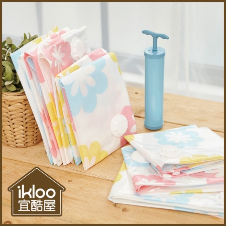 【ikloo】花漾真空壓縮袋加厚款（13件組）
