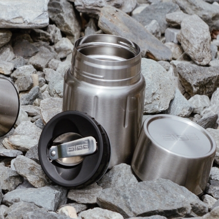 【瑞士百年SIGG】晶燦不鏽鋼悶燒罐（附匙）/食物悶燒罐 500ml - 霧鋼銀