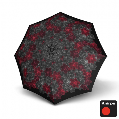 Knirps德國紅點傘 T200經典自動開收晴雨傘-黑色花紋
