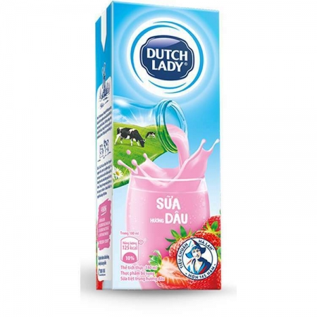 Dutch Lady 牛奶（草莓） 180ml 1箱