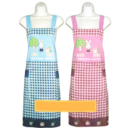 莊園兔格紋防水圍裙/布花熊防水圍裙-4件入