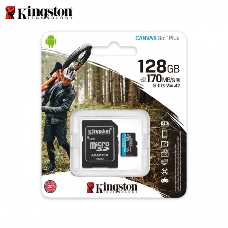 金士頓 Kingston Canvas Go! PLUS microSD 高速記憶卡 128GB（KTCG3-128G）