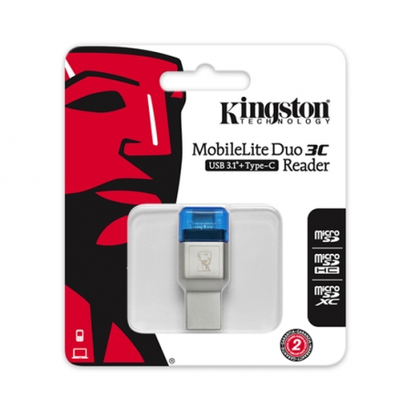 Kingston金士頓 MobileLite Duo 3C Type-C OTG 雙介面 microSD 讀卡機 （KT-FCR-ML3C）