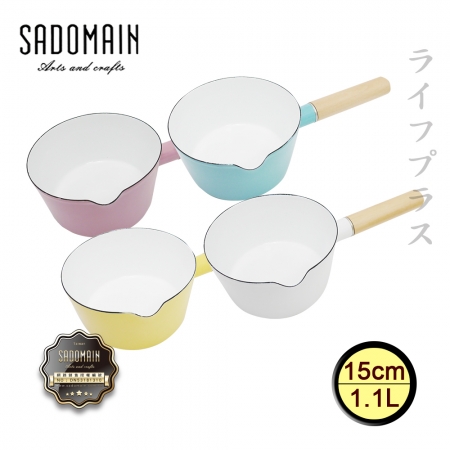 仙德曼琺瑯單柄牛奶鍋-15cm/1.1L-1入組