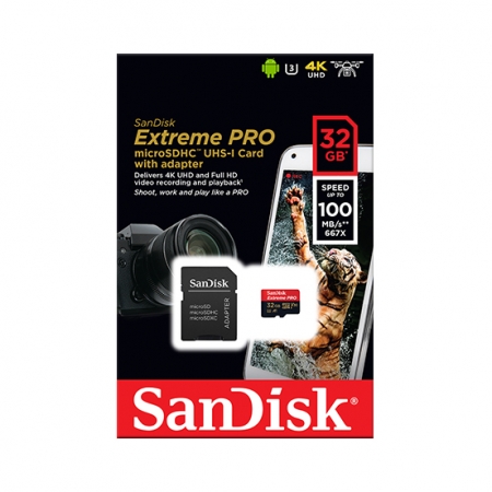 SanDisk Extreme Pro UHS-I 32GB 記憶卡 microSD A1 U3 V30 附轉卡（SD-95M-A1-32G）