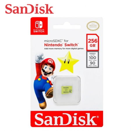 SanDisk 任天堂官方授權 Switch專用記憶卡 瑪利歐星星 256GB UHS-I microSD （SD-SQXAO-256G）