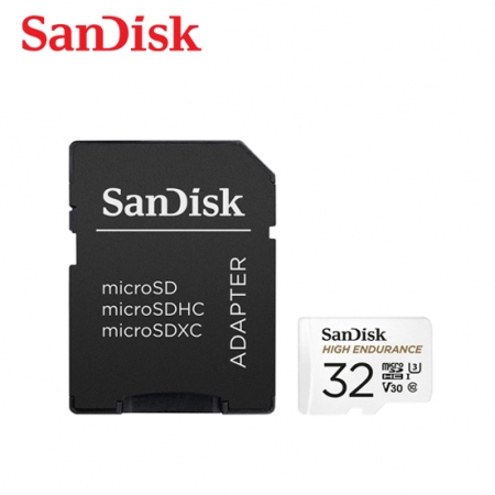 SanDisk 高耐寫度 microSD 記憶卡 32GB 監視器/行車記錄器專用 附轉卡 （SD-SQQNR-32G）