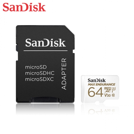 SanDisk 極致耐寫度 microSD 記憶卡 64GB V30 U3 4K 監視器/行車記錄器專用（SD-SQQVR-64G）
