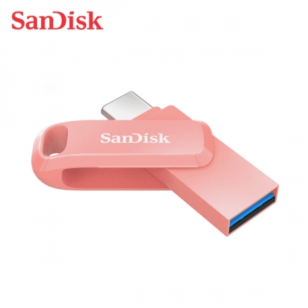 SanDisk【64G】蜜桃橘 Ultra GO USB 3.1 TYPE-C 高速 雙用OTG 旋轉隨身碟 安卓手機/平板適用（SD-DDC3-PC-64G）