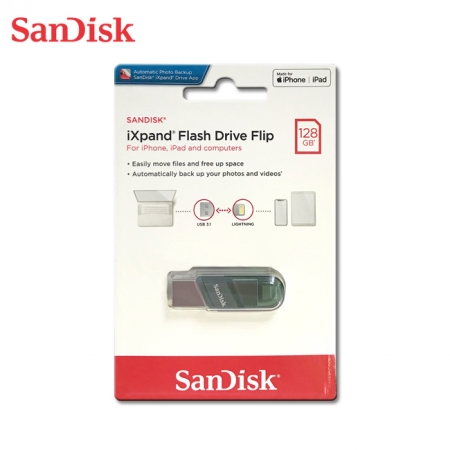 SanDisk 128GB iXpand 翻轉隨身碟 OTG iPhone適用 MFI認證（SD-IXP-90N-128G）