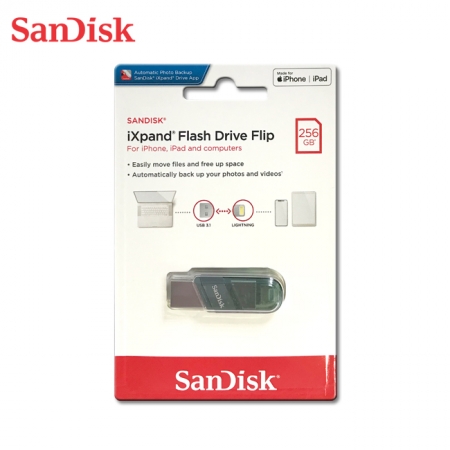 SanDisk 256GB iXpand 翻轉隨身碟 OTG iPhone適用 MFI認證 手機 雙用隨身碟（SD-IXP-90N-256G）