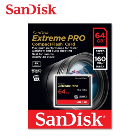 SanDisk Extreme Pro CompactFlash 64GB 記憶卡 160M 高速CF卡 專業攝影（SD-CF160M-64G）