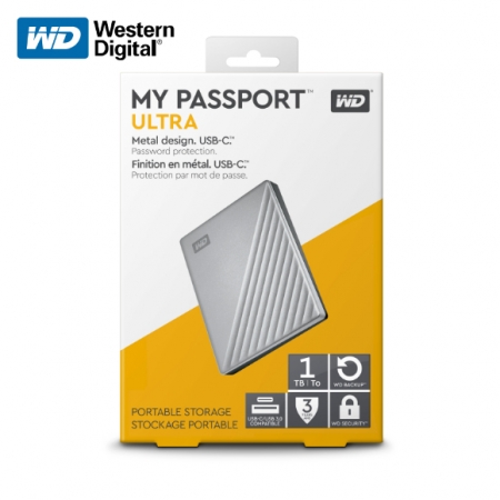 Western Digital 威騰 My Passport Ultra 1TB 2.5吋 行動硬碟 炫光銀（WD-MYPTU-S-1TB）