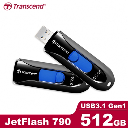 創見 Transcend JetFlash 790 USB 3.1 512G 黑色 高速 隨身碟（TS-JF790K-512G）