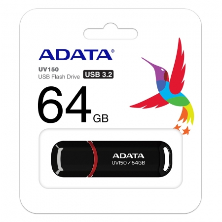 ADATA 威剛 UV150 64GB USB 3.2 高速隨身碟 黑色 公司貨（AD-UV150-64G）