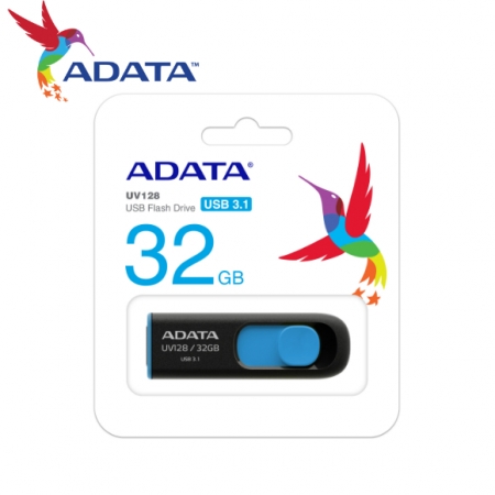 ADATA 威剛 UV128 32GB USB 3.2 高速隨身碟 黑色 公司貨（AD-UV128-32G）