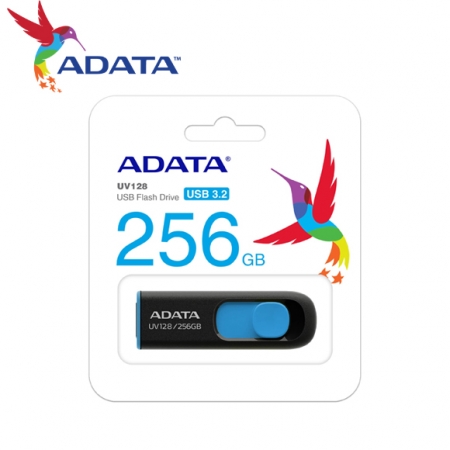ADATA 威剛 UV128 256GB USB 3.2 高速隨身碟 黑色 公司貨（AD-UV128-256G）