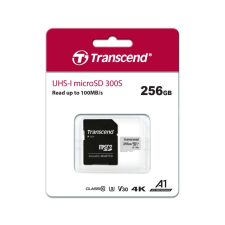 創見 Transcend 300S microSDXC 256GB U3 V30 A1 記憶卡 附轉卡（TS300S-256G） 