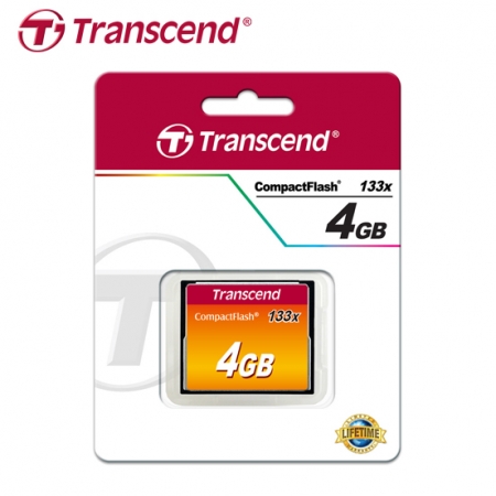 Transcend 創見 CF卡 133X Compact Flash 4GB 記憶卡 MLC快閃記憶體 小容量（TS-CF133-4G）