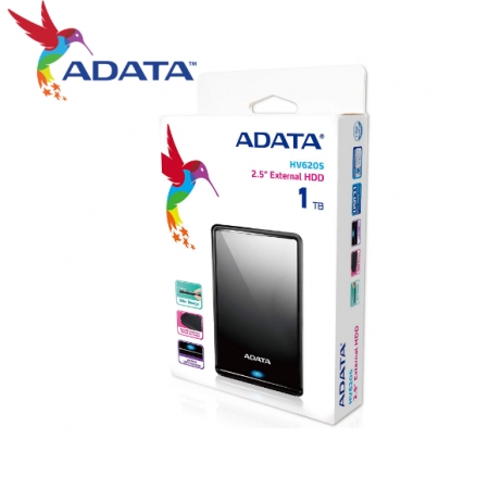 威剛 ADATA HV620S 黑色 1TB USB3.0 2.5吋 輕巧防刮 超輕薄外接式硬碟 行動硬碟 （AD-HV620-K-1TB）