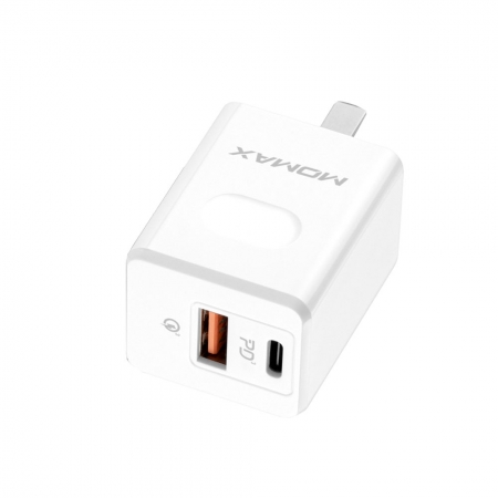 Momax ONEPlug USB-C雙孔充電器20W PD快充（UM16）_白