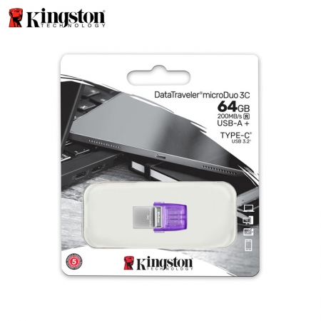 金士頓 Kingston 64G USB 3.2 Type-C / Type-A 雙連接埠 高速 隨身碟（KT-DTDUO3CG3-64G）