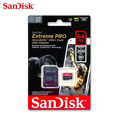 SanDisk Extreme Pro UHS-I 64GB 高速記憶卡 microSD A2 U3 V30 200MB/s（SD-SQXCU-64G）