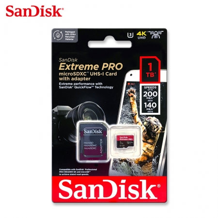 SanDisk Extreme Pro UHS-I 1TB 高速記憶卡 microSD A2 U3 V30 200MB/s（SD-SQXCD-1TB）