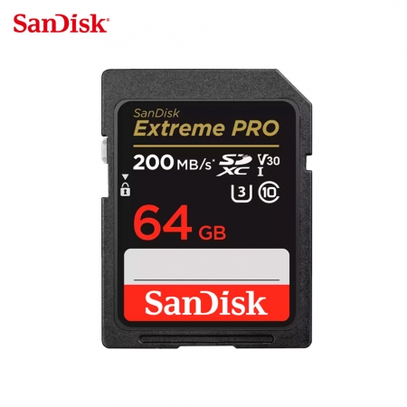 SanDisk Extreme PRO SDXC UHS-I 64GB 相機記憶卡 V30 U3 200MB 專業攝影高速記憶卡（SD-SDXXU-64G）