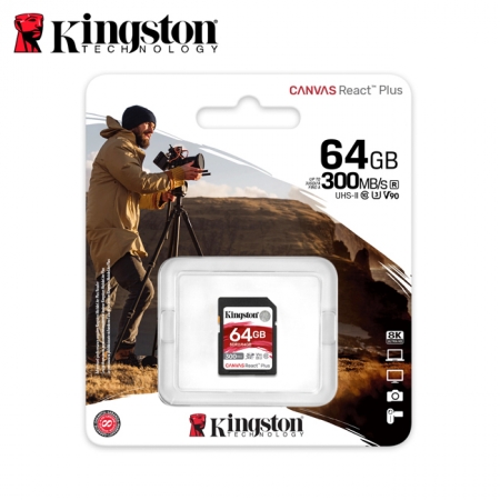 金士頓 64GB Canvas React Plus SDXC UHS-II V90 相機記憶卡 速度300mb/s （KT-SDR2-64G）