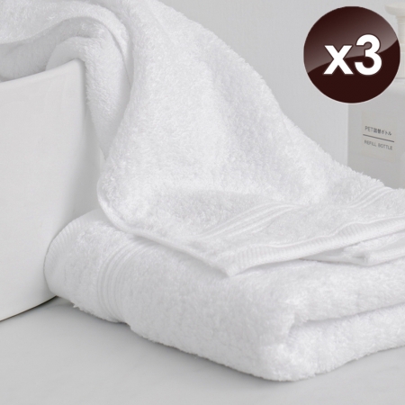 【HKIL-巾專家】MIT歐風極緻厚感重磅飯店白色毛巾x3入