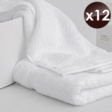 【HKIL-巾專家】MIT歐風極緻厚感重磅飯店白色毛巾x12入