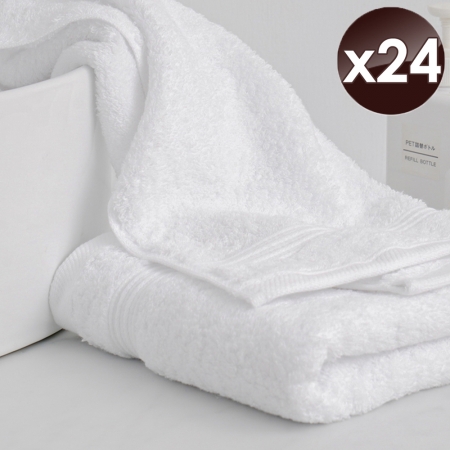 【HKIL-巾專家】MIT歐風極緻厚感重磅飯店白色毛巾x24入