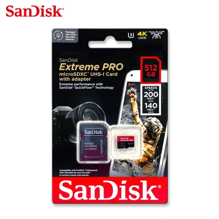 SanDisk Extreme Pro UHS-I 512GB 高速記憶卡 microSD A2 U3 V30 200MB/s（SD-SQXCD-512G）