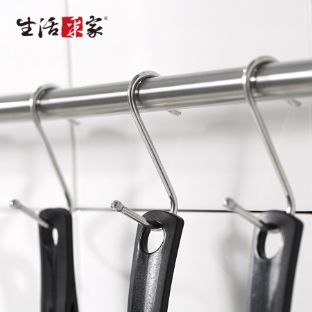 【生活采家】台灣製#304不鏽鋼廚房收納S掛勾（10入裝）#99253