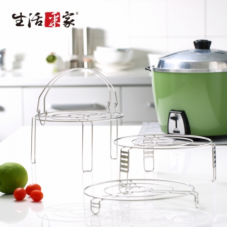  【生活采家】台灣製304不鏽鋼廚房蒸架3件組#27149