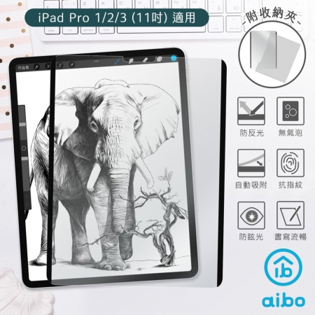 iPad Pro 1/2/3（11吋）適用 磁吸可拆卸類紙膜（附收納夾）