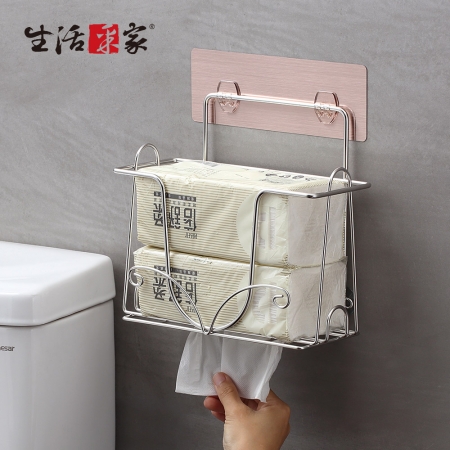 【生活采家】樂貼系列台灣製304不鏽鋼浴室大容量抽取面紙架#99481