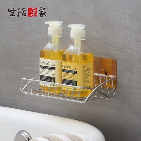 【生活采家】樂貼系列台灣製304不鏽鋼浴室用品置物籃（小）#99488