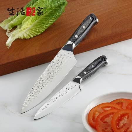 【SHCJ生活采家】德國鋼錘紋鍛造雙刀組（料理刀＋水果刀）#99503