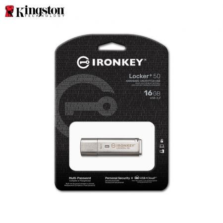 Kingston 金士頓 16G IronKey Locker＋ 50 加密 USB 隨身碟（KT-IKLP50-16G）