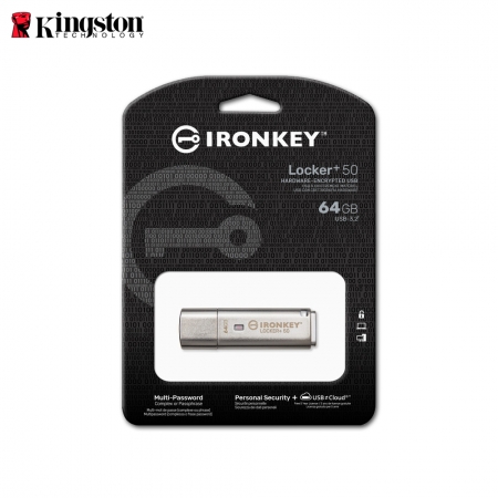 Kingston 金士頓 64G IronKey Locker＋ 50 加密 USB 隨身碟（KT-IKLP50-64G）
