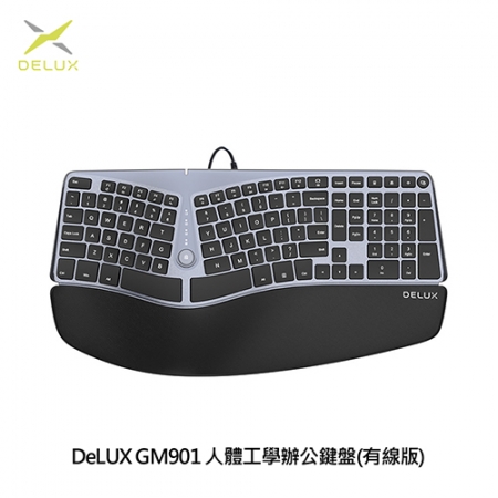 DeLUX GM901 人體工學辦公鍵盤（有線版）  